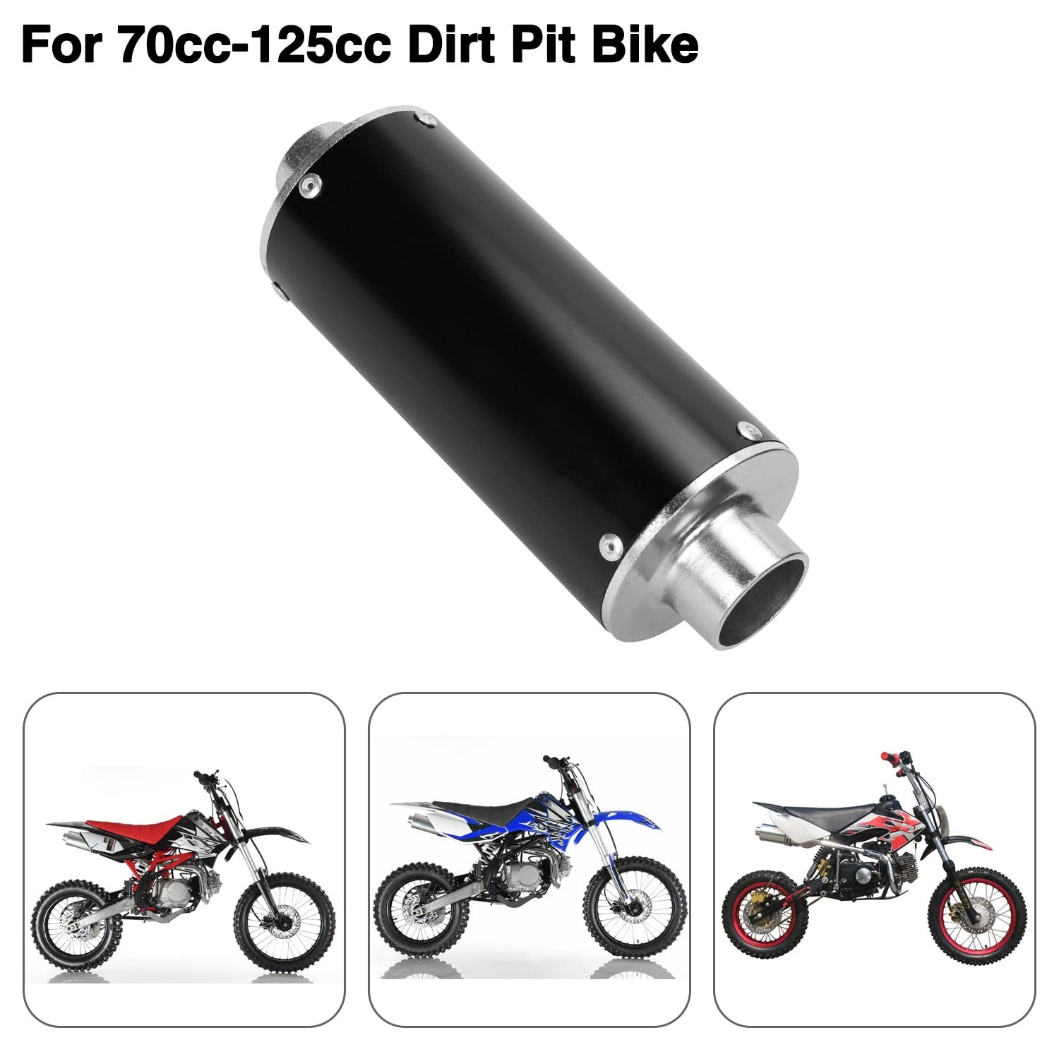 FVRITO 28mm Exhaust Pipe Muffler Silencer Kit for 70cc 110cc 125cc Pit Dirt Bike