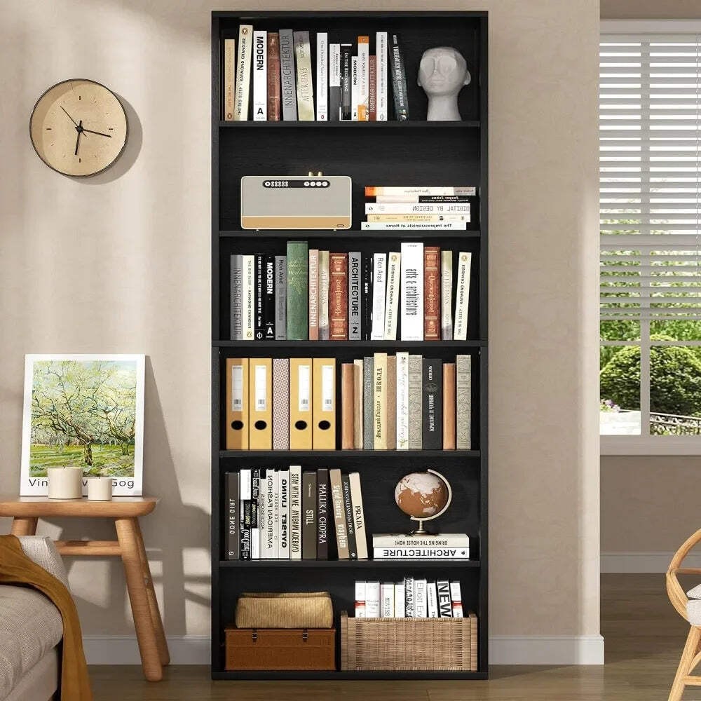6-Tier Tall Open Bookcase, 70.6″ Floor Standing Bookshelf for Living Room, Home