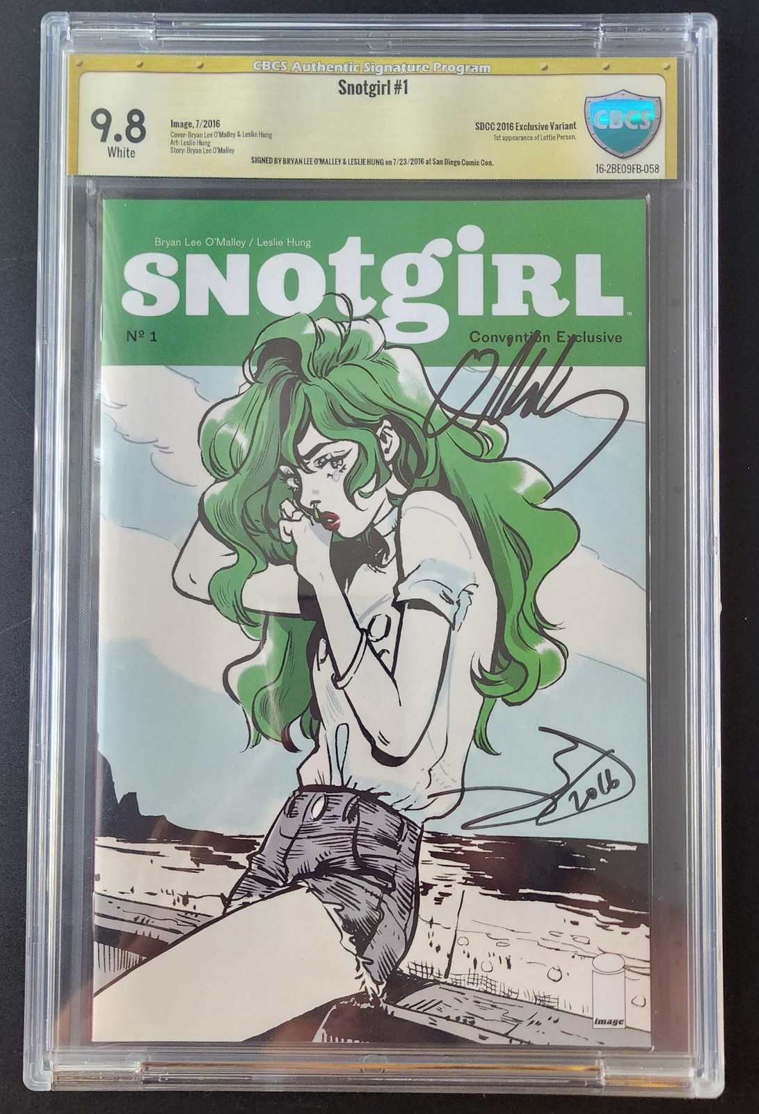 9.8 CBCS SNOTGIRL #1 SDCC CONVENTION EXCLUSIVE 2016 SIGNED BY BRYAN LEE O’MALLEY