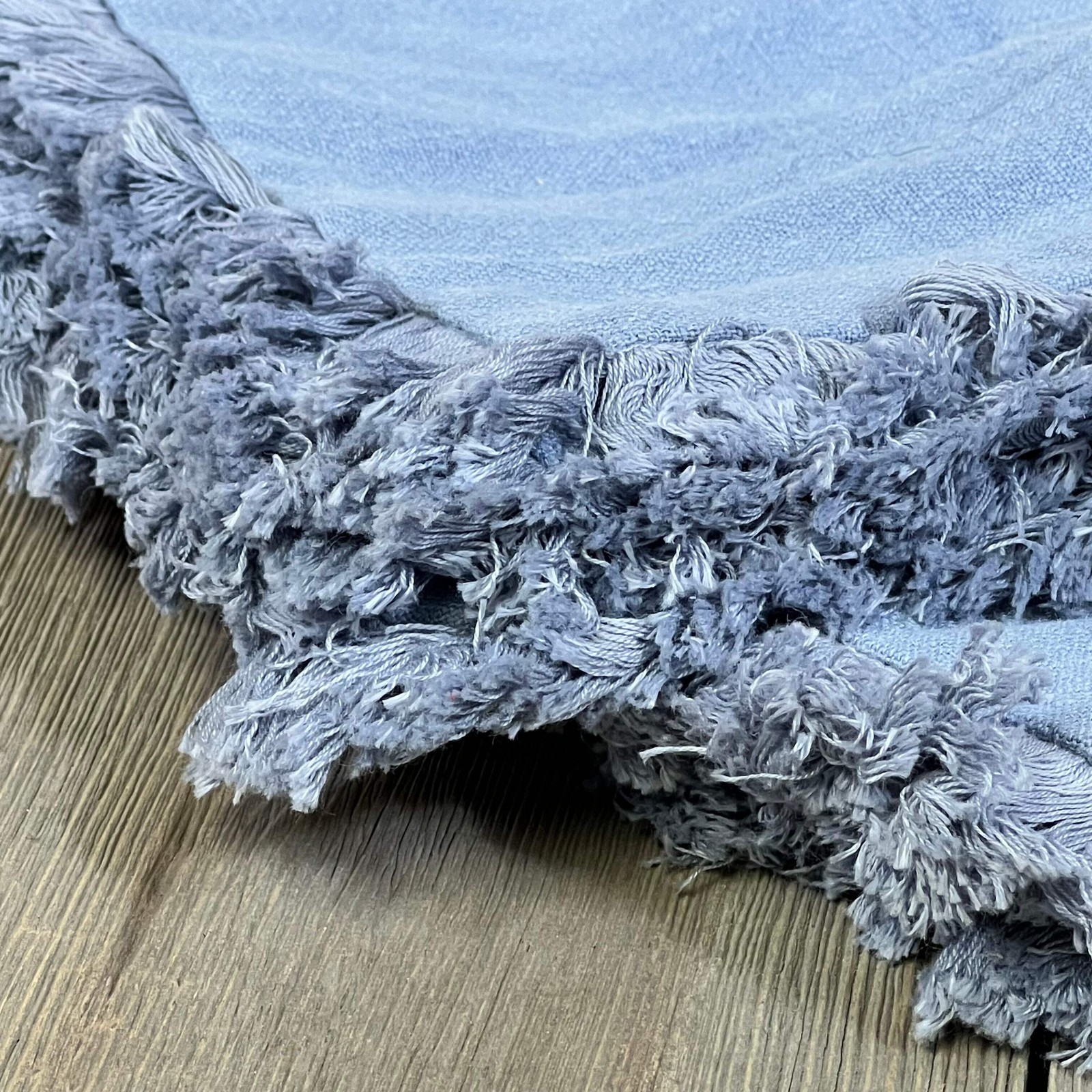 MIULEE Decorative Throw Pillow Covers Linen Fringe Light Blue 20×20 Inch