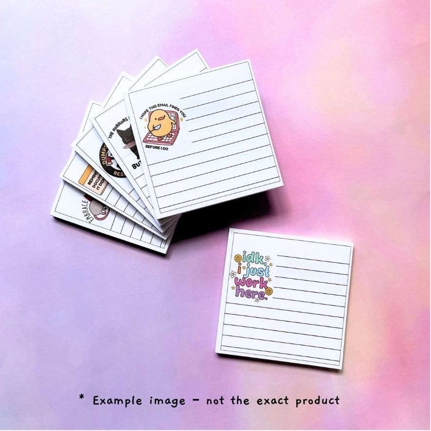 16 PC Meme Sticky Notes Funny Dumpster Fire 3 inches x 3 inches, Multicolor
