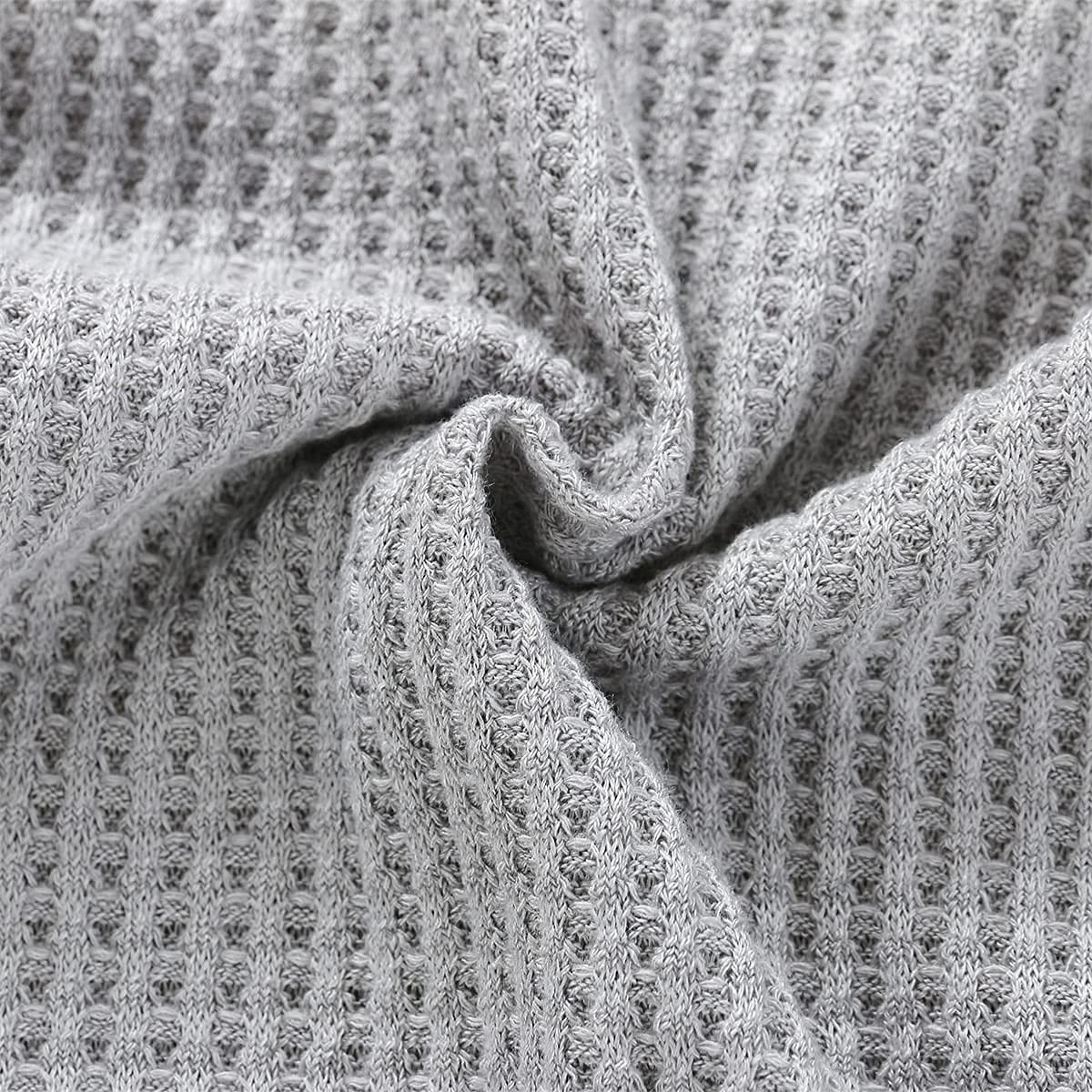 Twopumpkin Baby Girl Boy Coming Home Knotted 0-3 Months, A Waffle Knit Gray