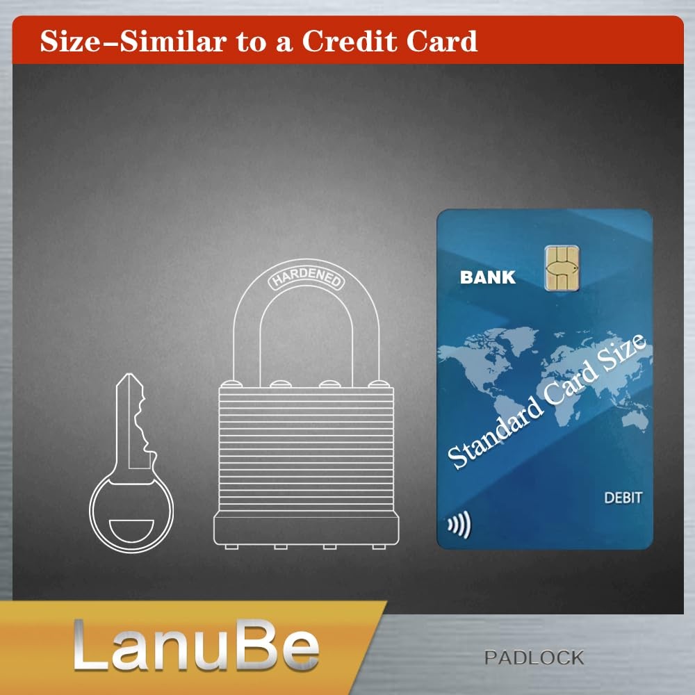 LanuBe Lock Laminated keyed Padlock (1-9/16″, 40mm), 12 Pack Blue, Silver