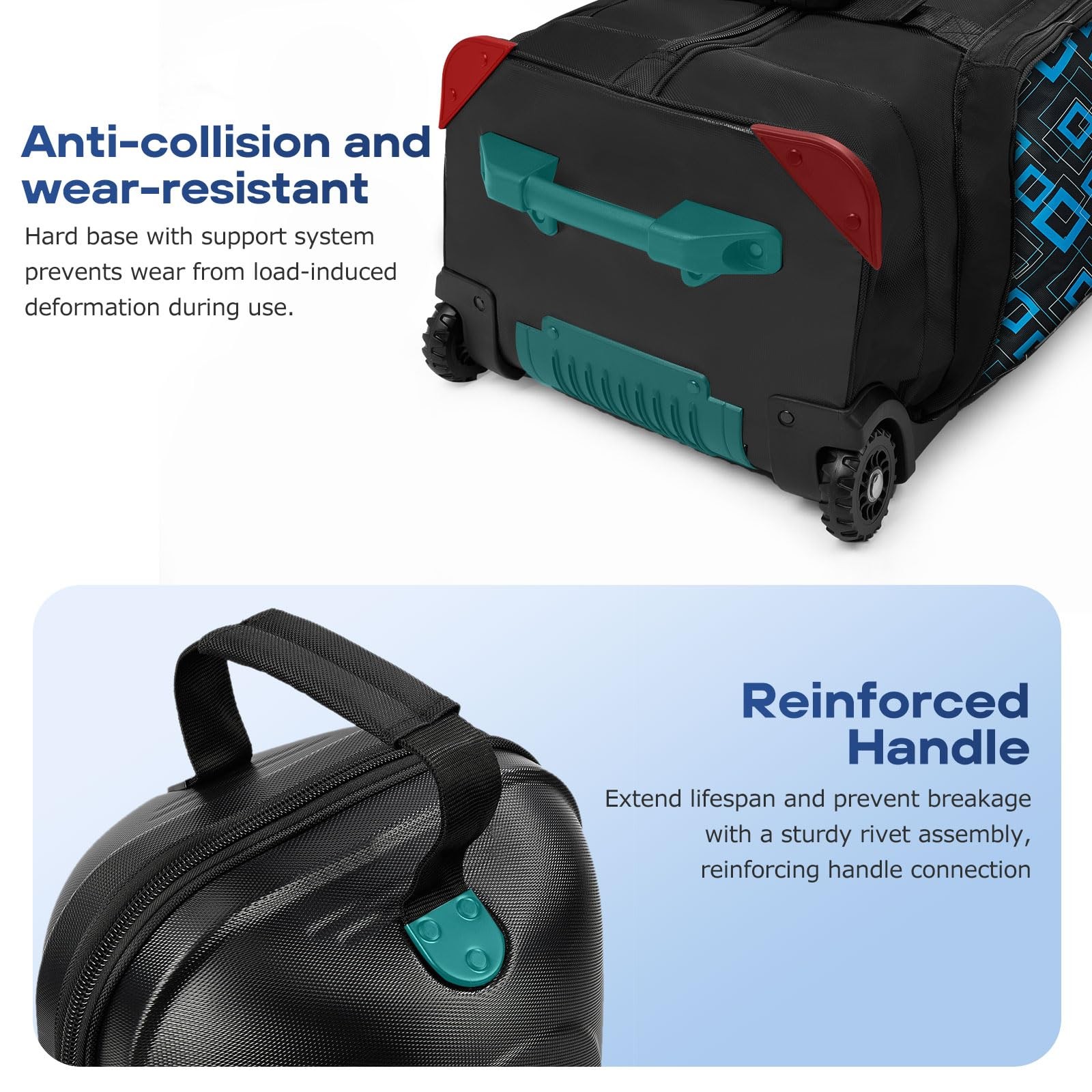 BEYBAY Golf Travel Bags for Airlines with Reinforced Wheels, Hard Case Blue