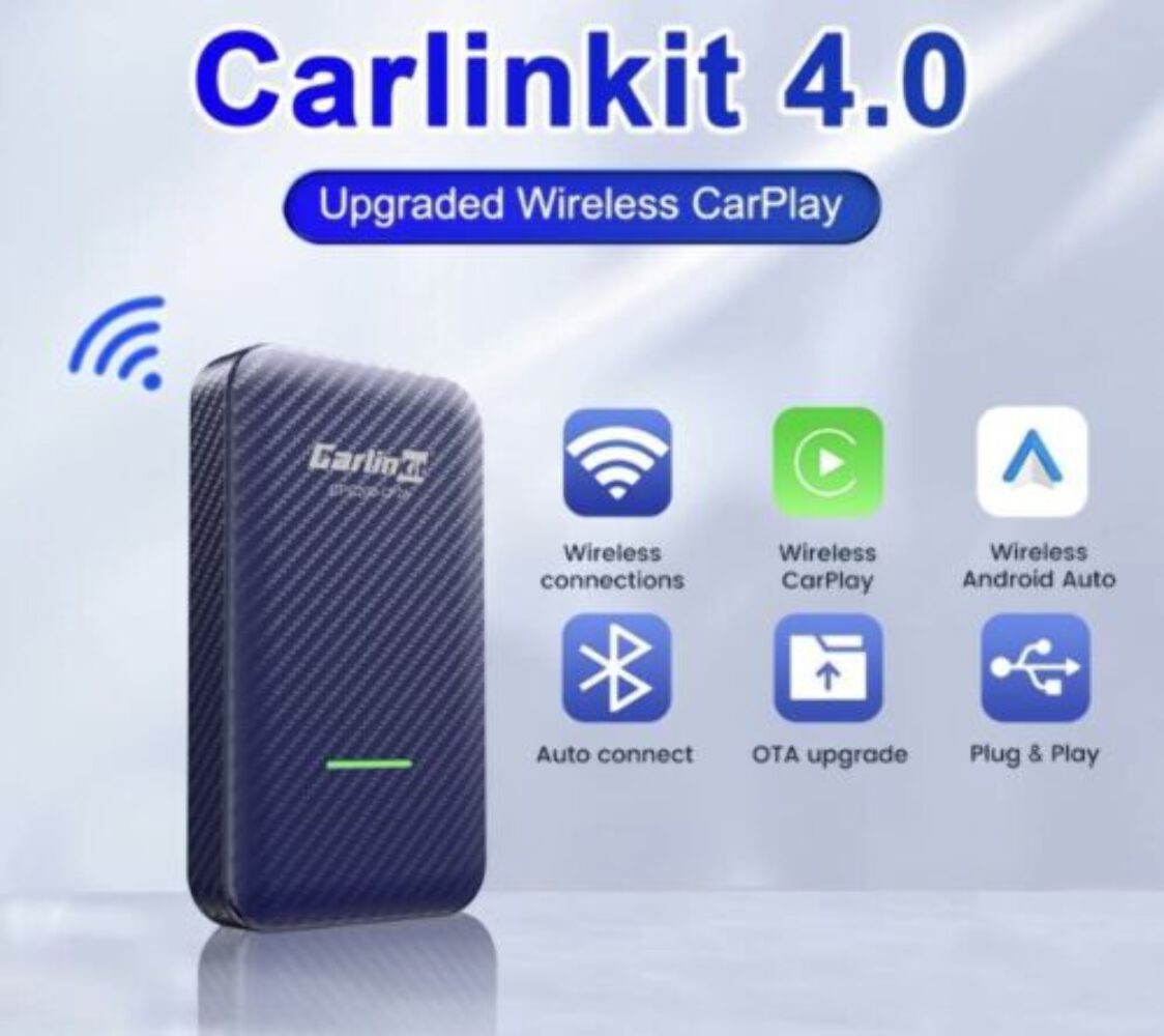 CarlinKit 4.0 Wireless CarPlay/Android Auto 2 in 1 – Adapter For Wired CarPlay