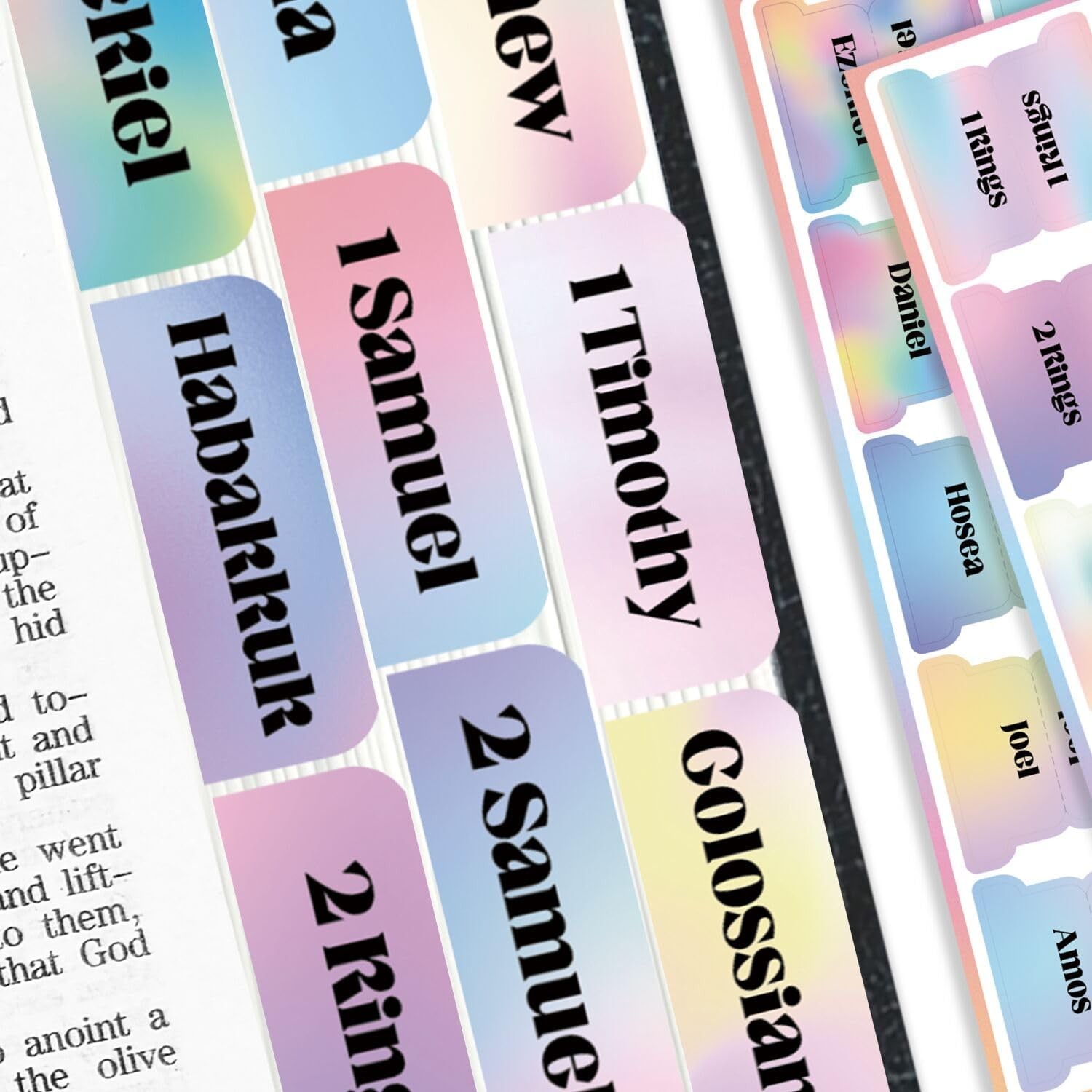 Holy Bible Tabs for Women and Men, 66 3×5 inches, Normal Font-colorful