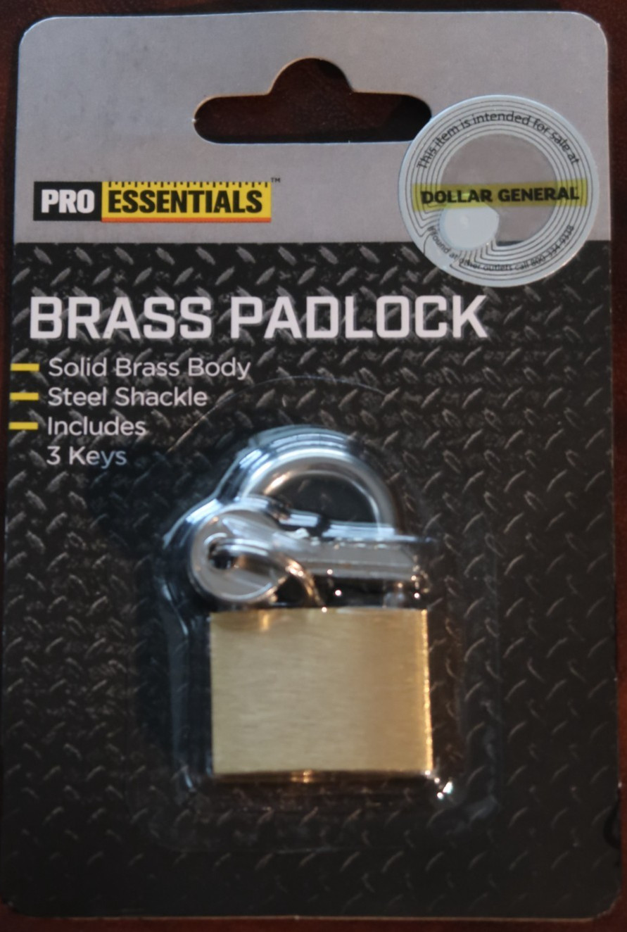 Small Solid Brass Luggage Padlock w/ 3 Keys ~ 45mm x 30mm x 7mm