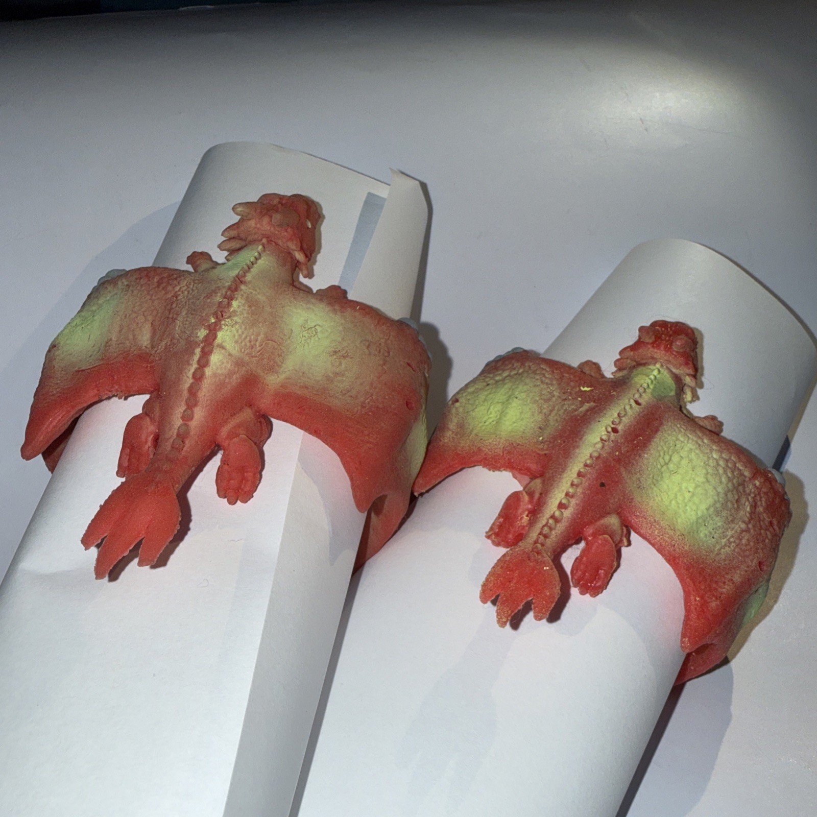 Dragon Bracelet 3D Printed Wings Flying Wrap Around Rubber Jewelry Lot Of 2