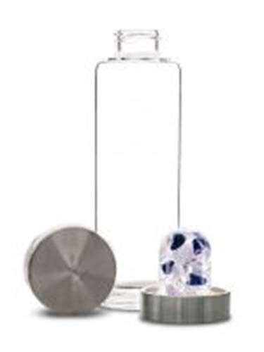 NEW VitaJuwel Via Balance Gem Water Bottle Sodalite, Chalcedony, Clear Quartz