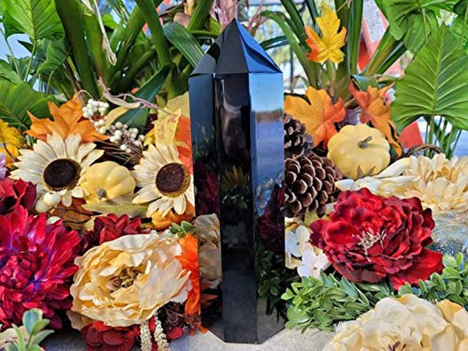 Zenkeeper 1PC Large Black Obsidian Crystal Points, Obsidian Crystal Tower Wan…