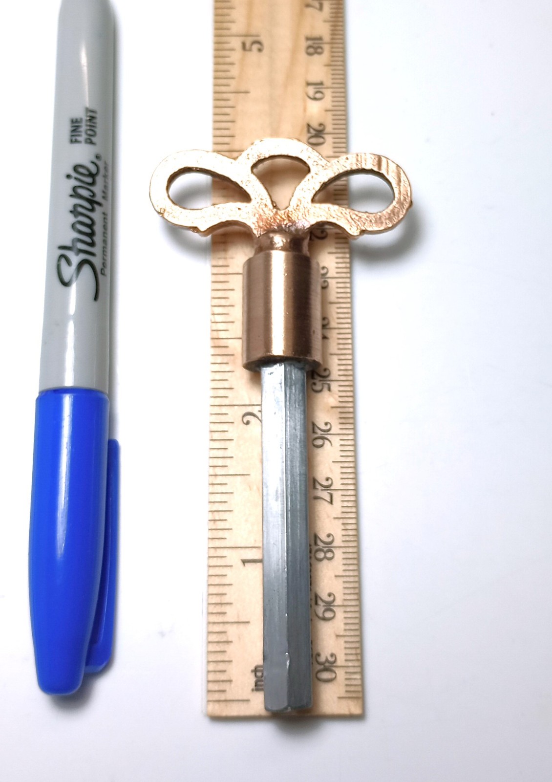 Brass and Steel Pocket Casket Key / Coffin Key