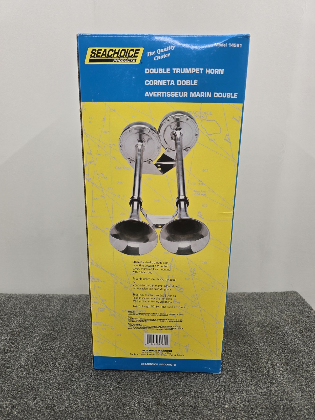 Seachoice 14561 Stainless Steel Dual Trumpet Horn Vibration-Free Mounting Pad