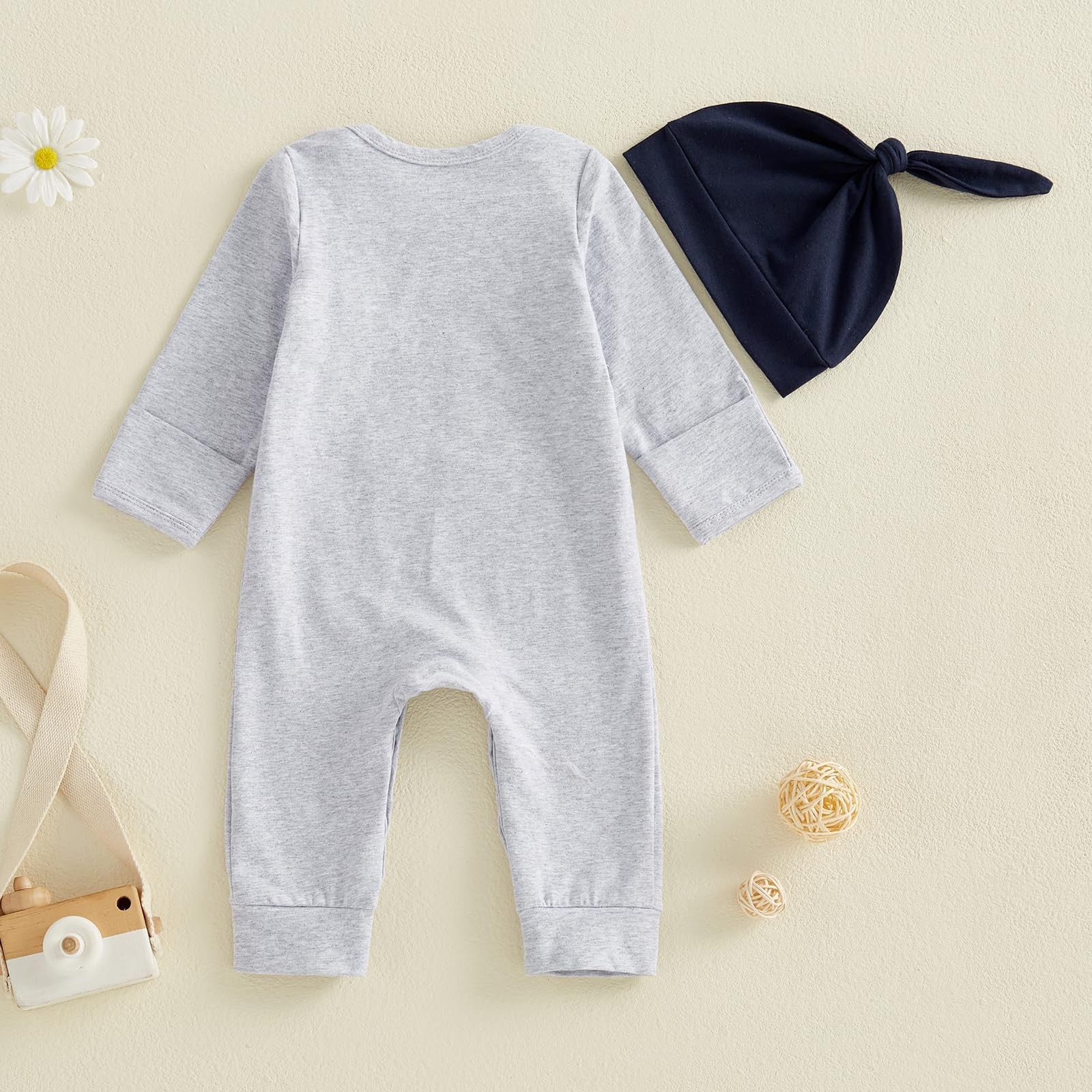 Bagilaanoe Fall Outfit Newborn Baby Boy One Piece Clothes Newborn, Light Grey