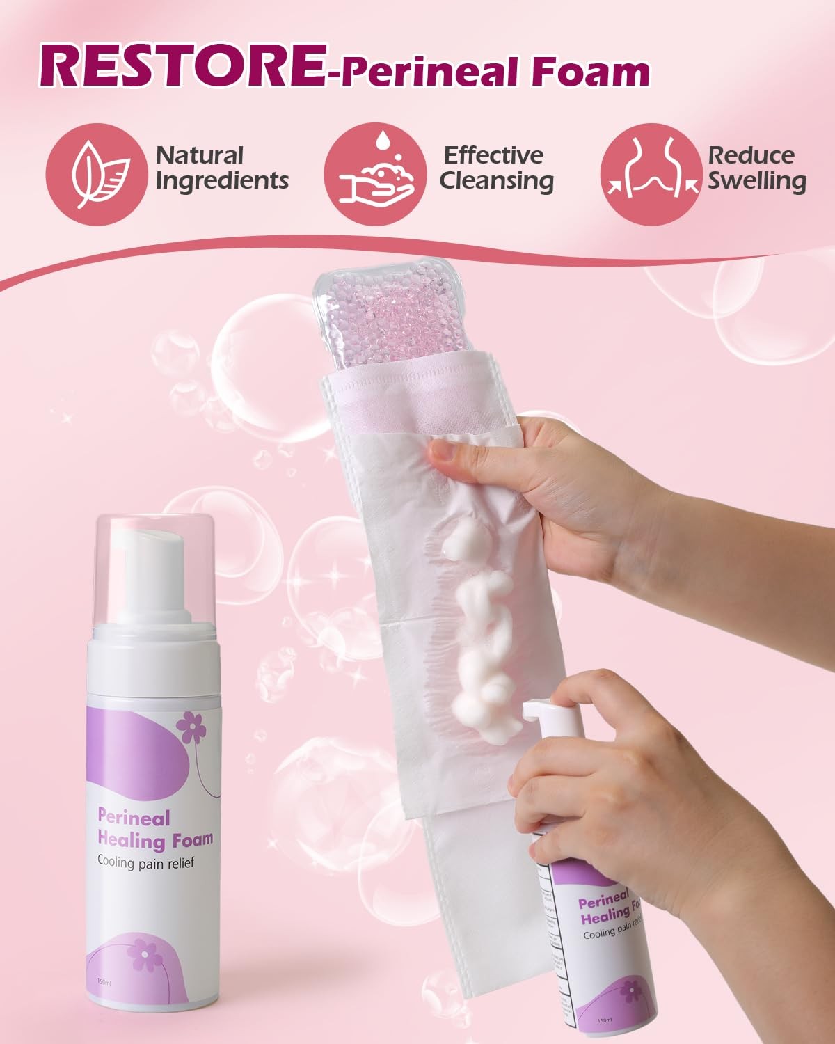 Postpartum Essentials Kit – Peri Bottle,Perineal Ice Packs,Perineal Healing…