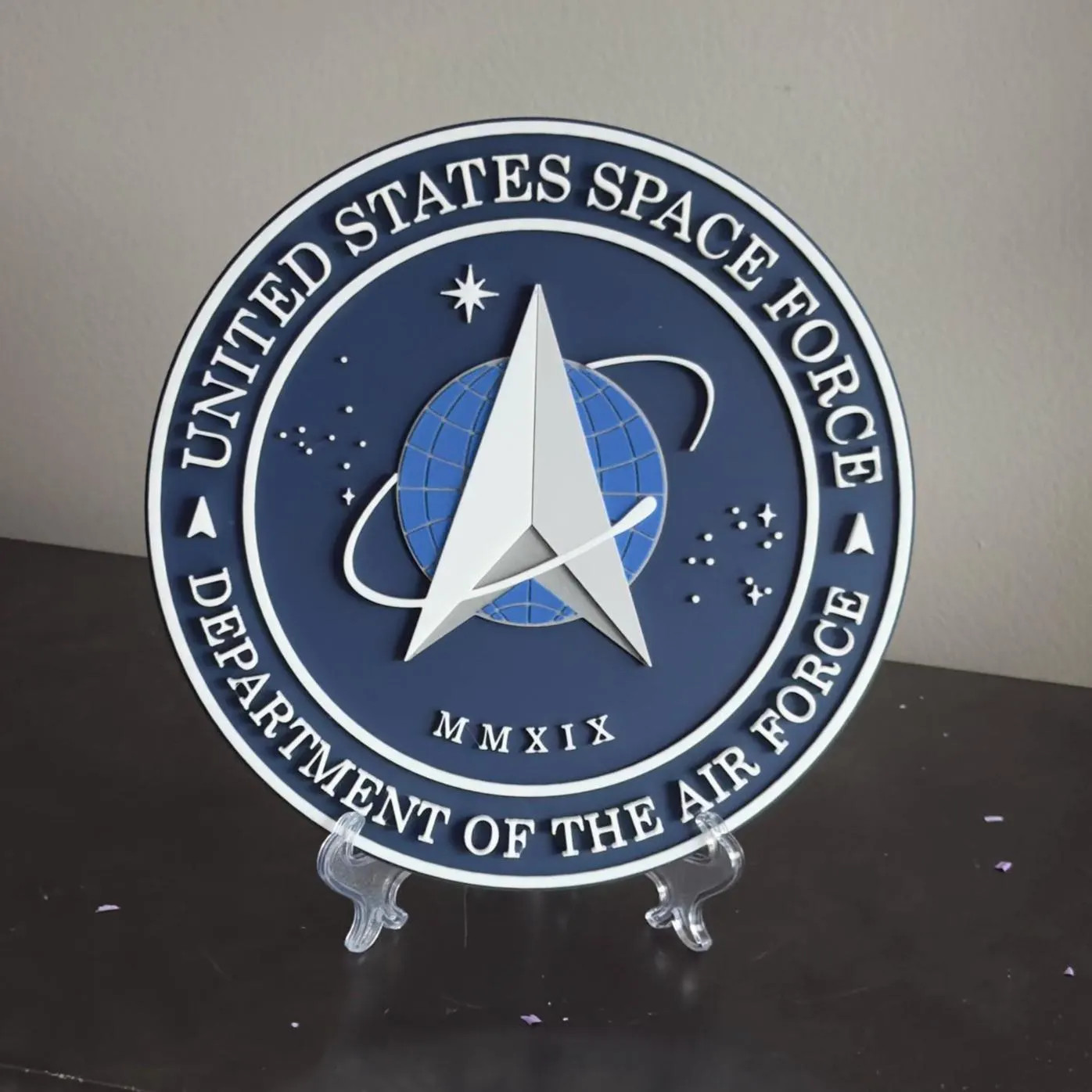 3D United States Space Force Plaque: Veteran Wall Art