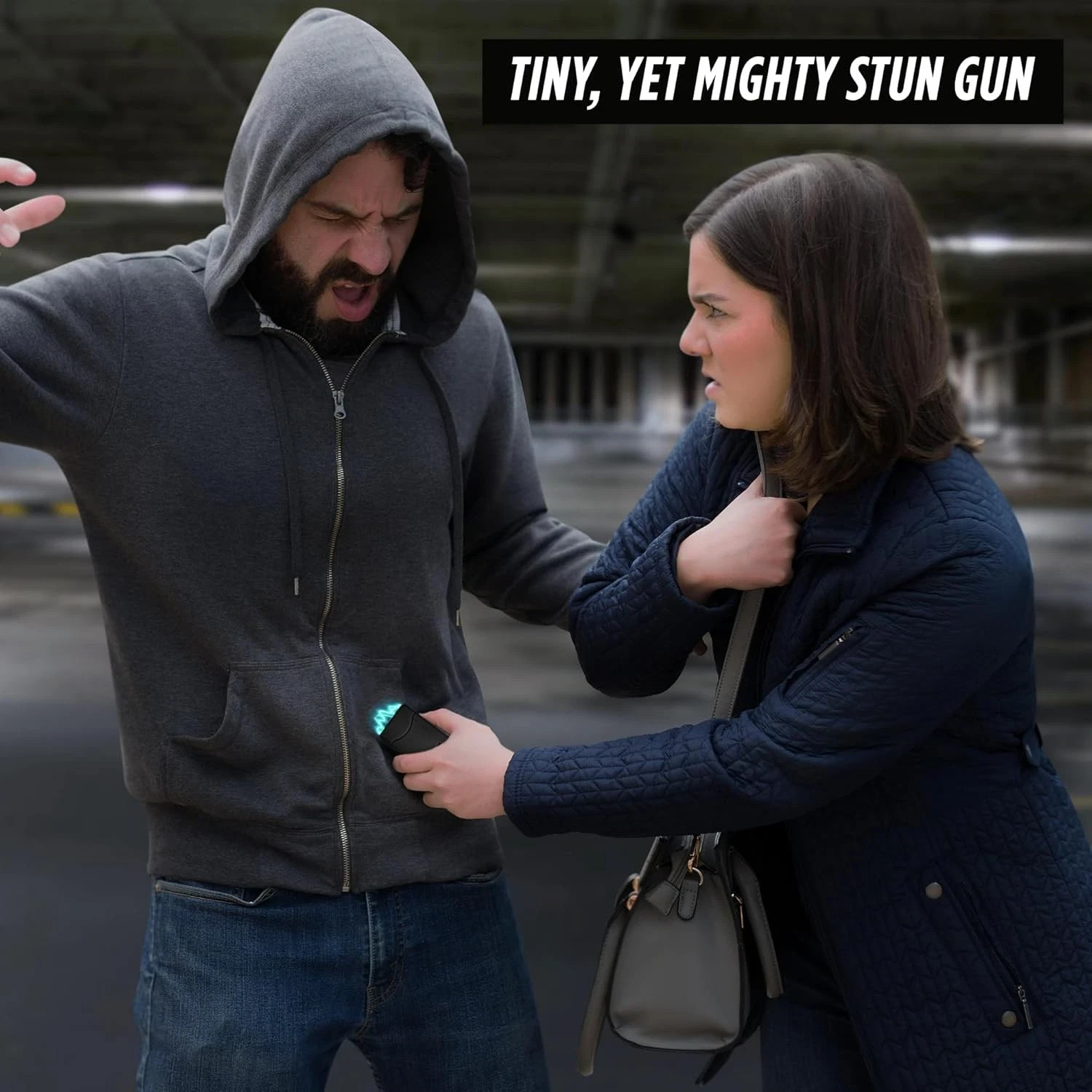 GUARD DOG Black Hornet Mini Stun Gun with 3 LED Flashlight