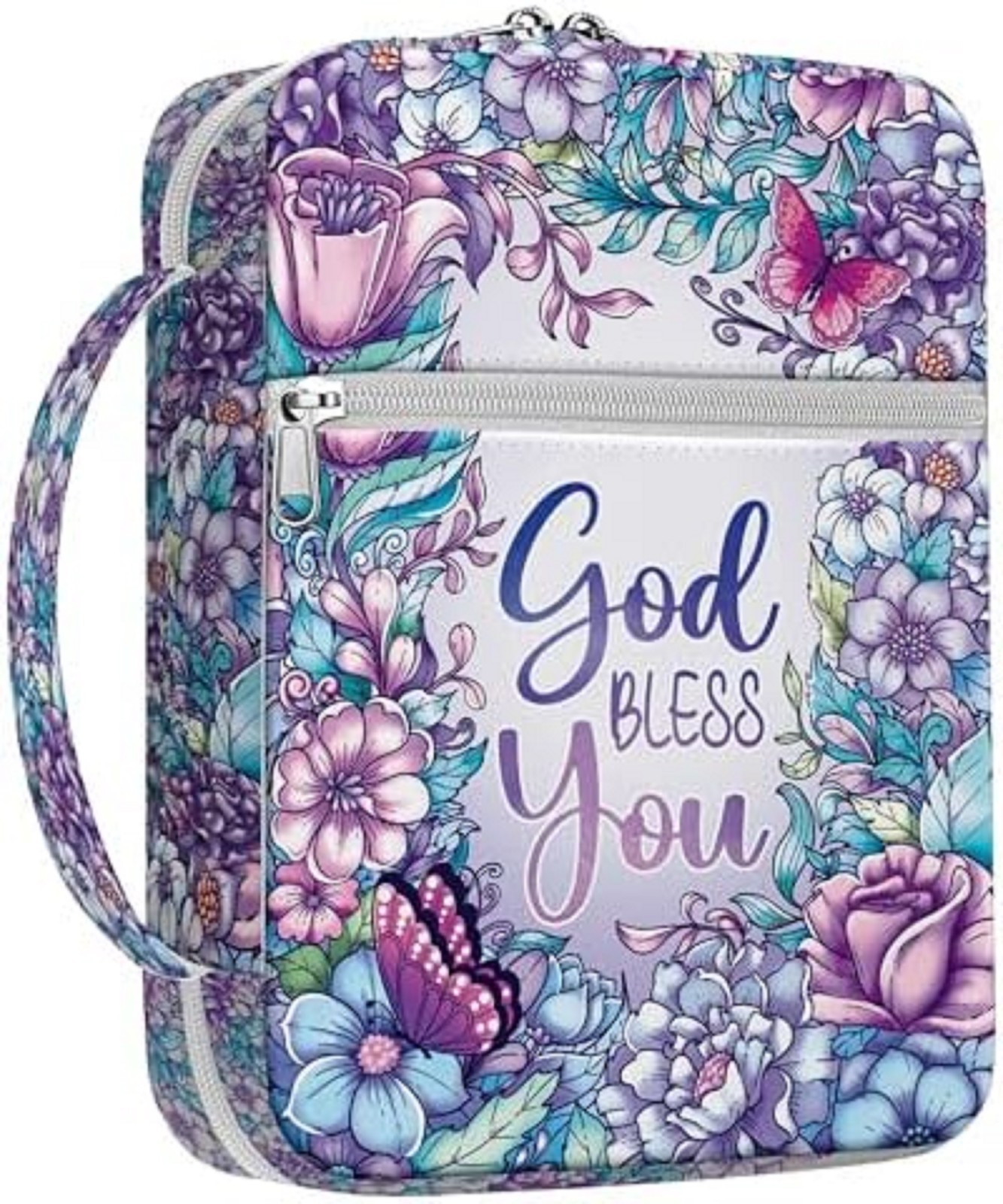 Flowers Bible Cover With Handle, Carrying Case For Bible Study, Study Bible C…