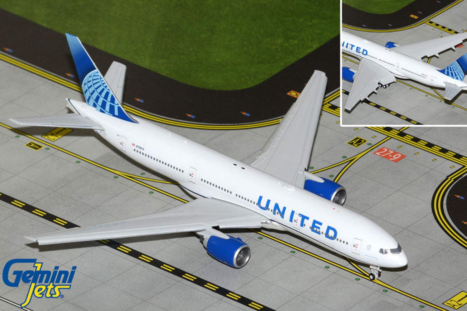 GeminiJets United Airlines Boeing B777-200ER N798UA (flaps down) 1/400 Aircraft
