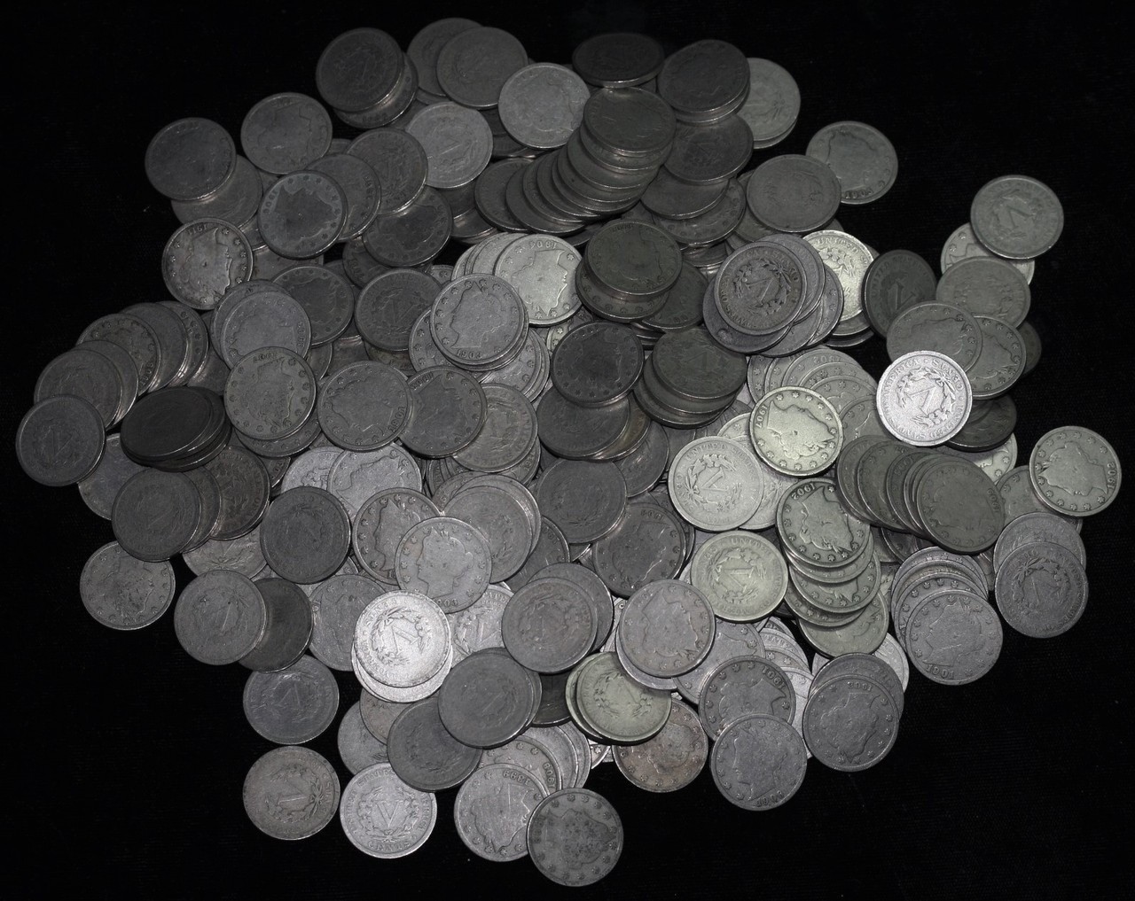 ROLL OF LIBERTY NICKELS: GRADE = ABOUT GOOD