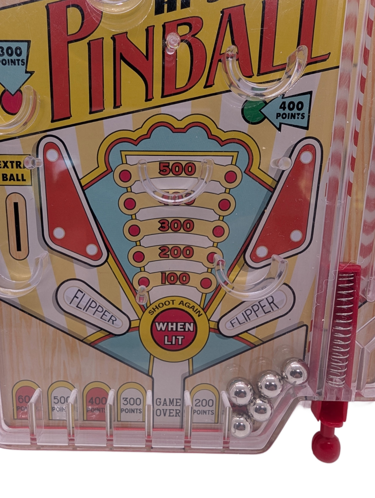 2018 Schylling Hi-Score Pinball Game 10” Retro Handheld Steel Ball Marble Toy