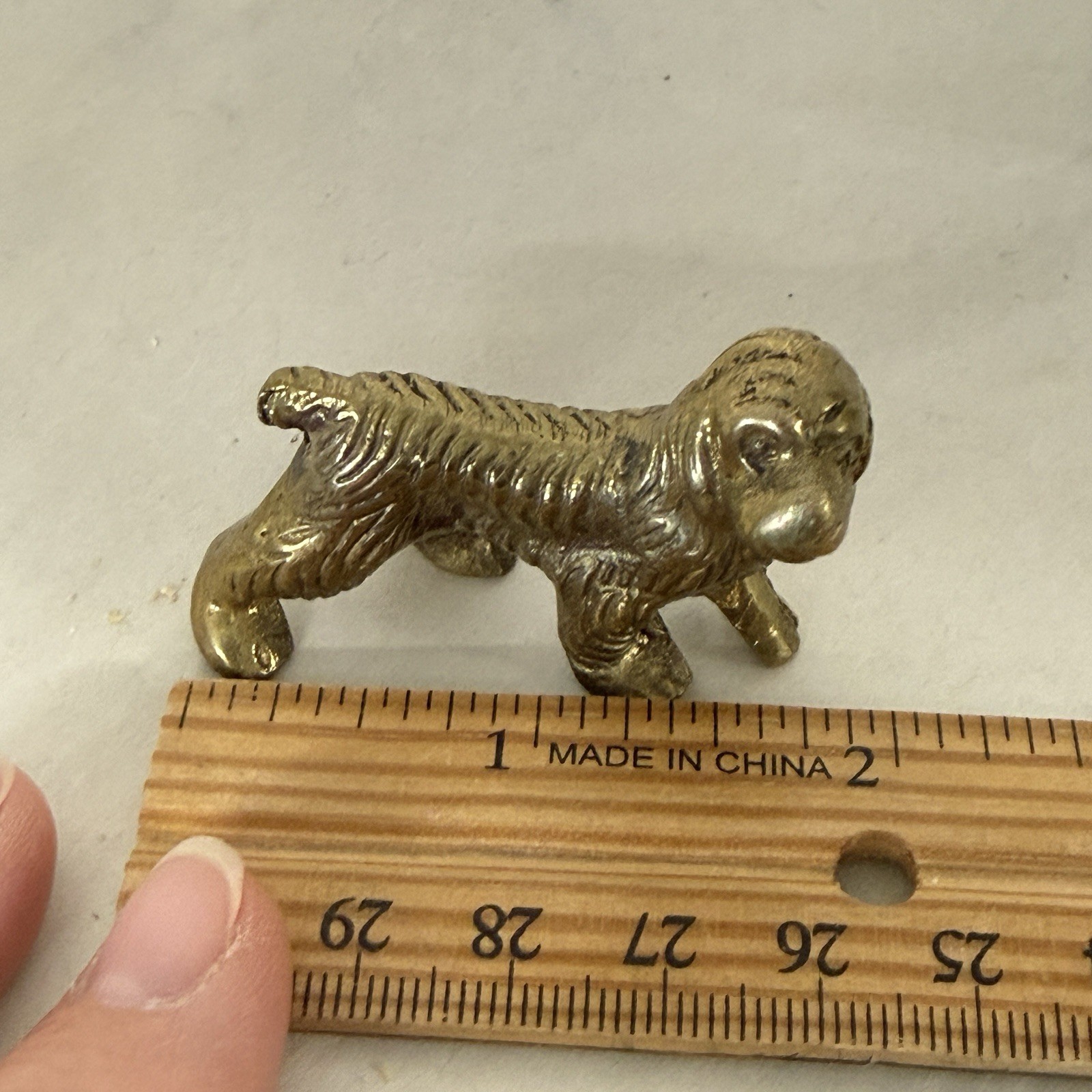 Vintage MCM Solid Brass Small Cocker Spaniel Dog Figurine