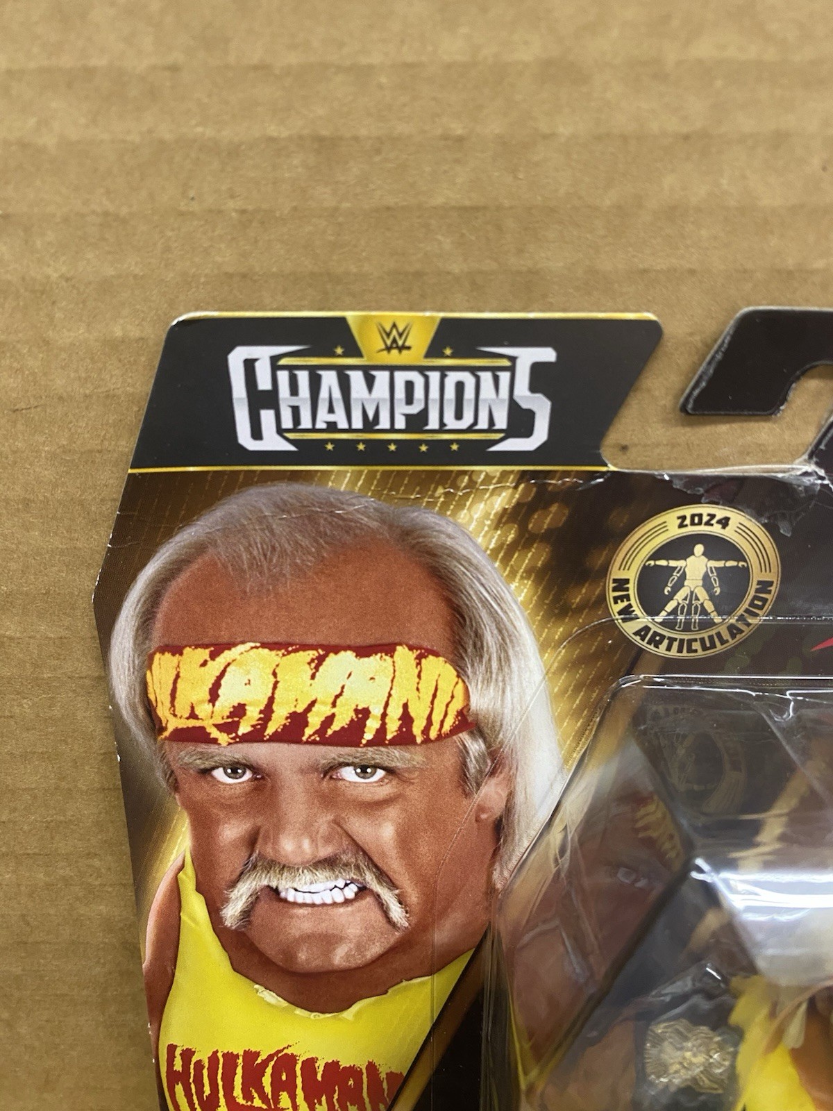 WWE Champions 2024 Hulk Hogan with Winged Eagle Title Action Figure Pkg Damage C