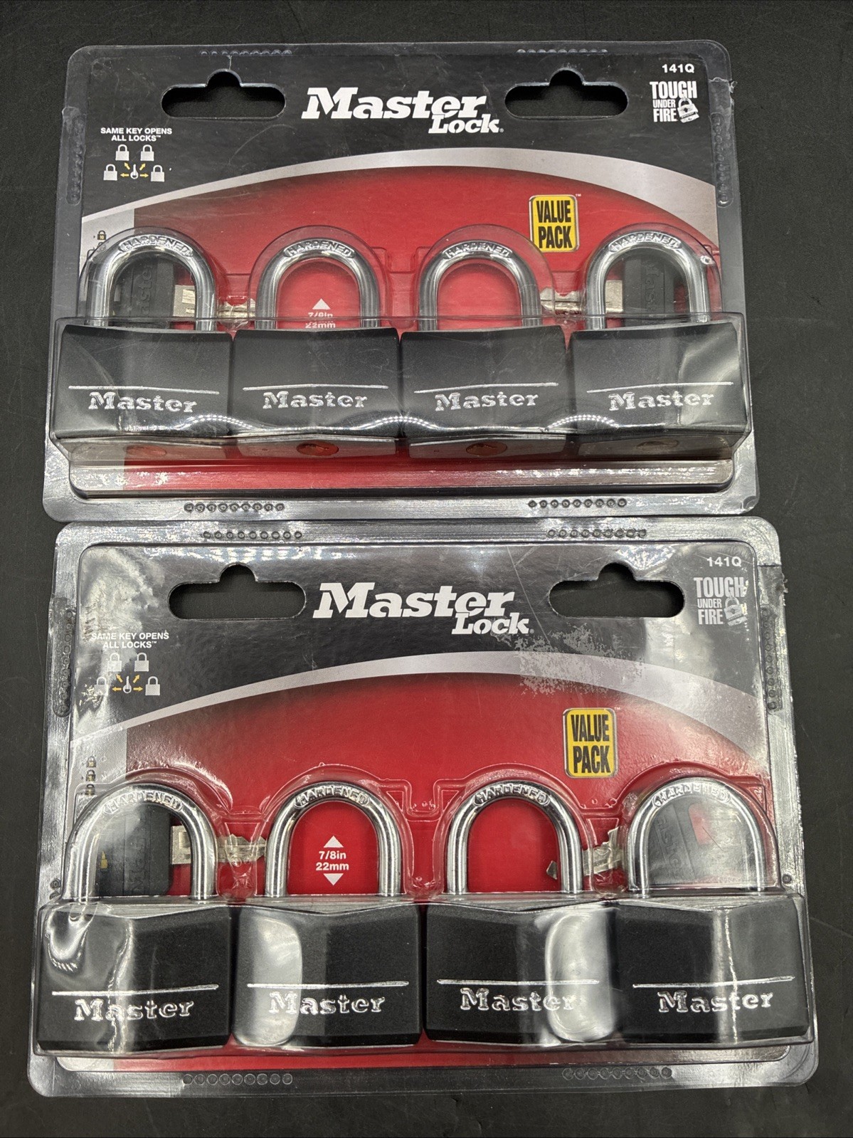 Master Lock 141Q Covered Aluminum Keyed Padlock, 2Pack, Alike, Black