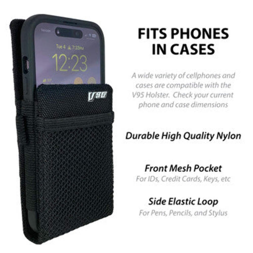 V95 Universal Nylon Pocket Cellphone Holster for iPhone, Android, Pixel etc.