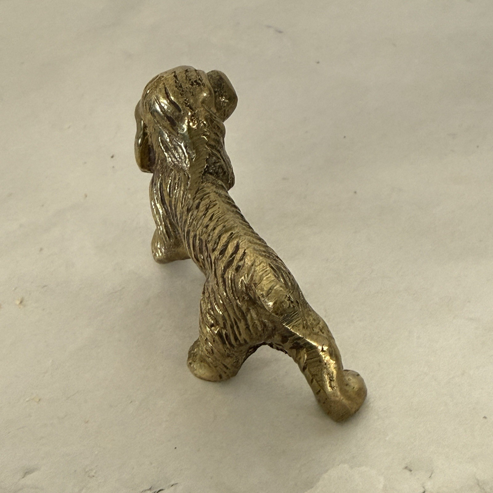 Vintage MCM Solid Brass Small Cocker Spaniel Dog Figurine