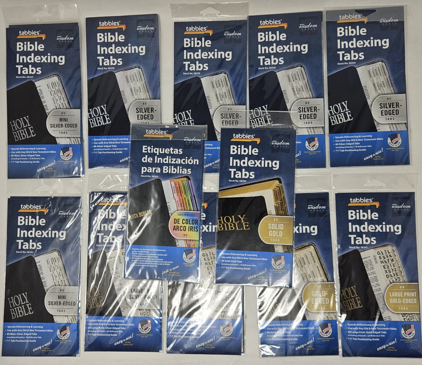 Tabbies Bible Indexing Tabs Multi-Color Tabs Qty 982 Total Tabs