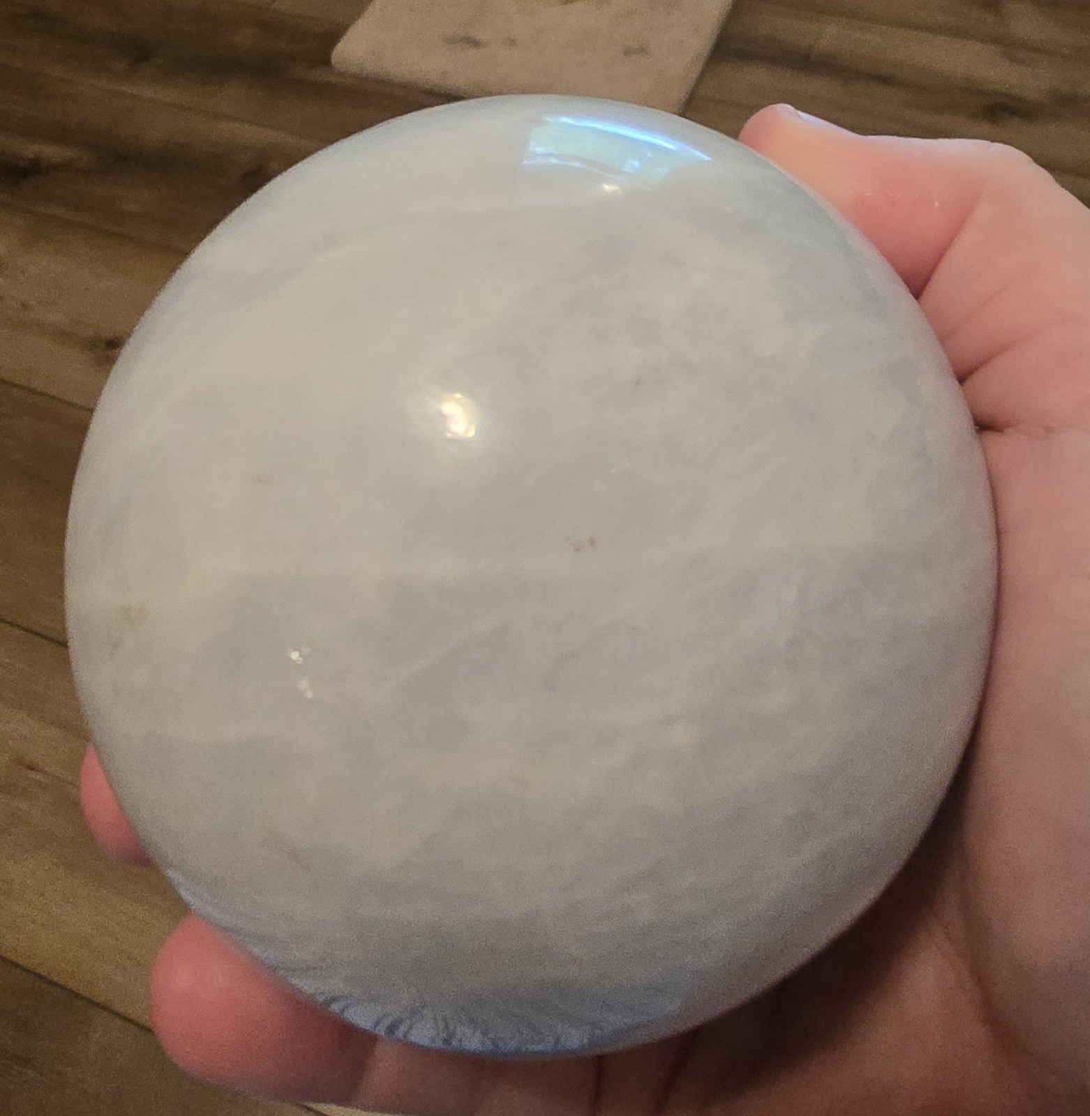 3.6 inches Blue Calcite Crystal Polished Sphere 2lbs and 5 oz