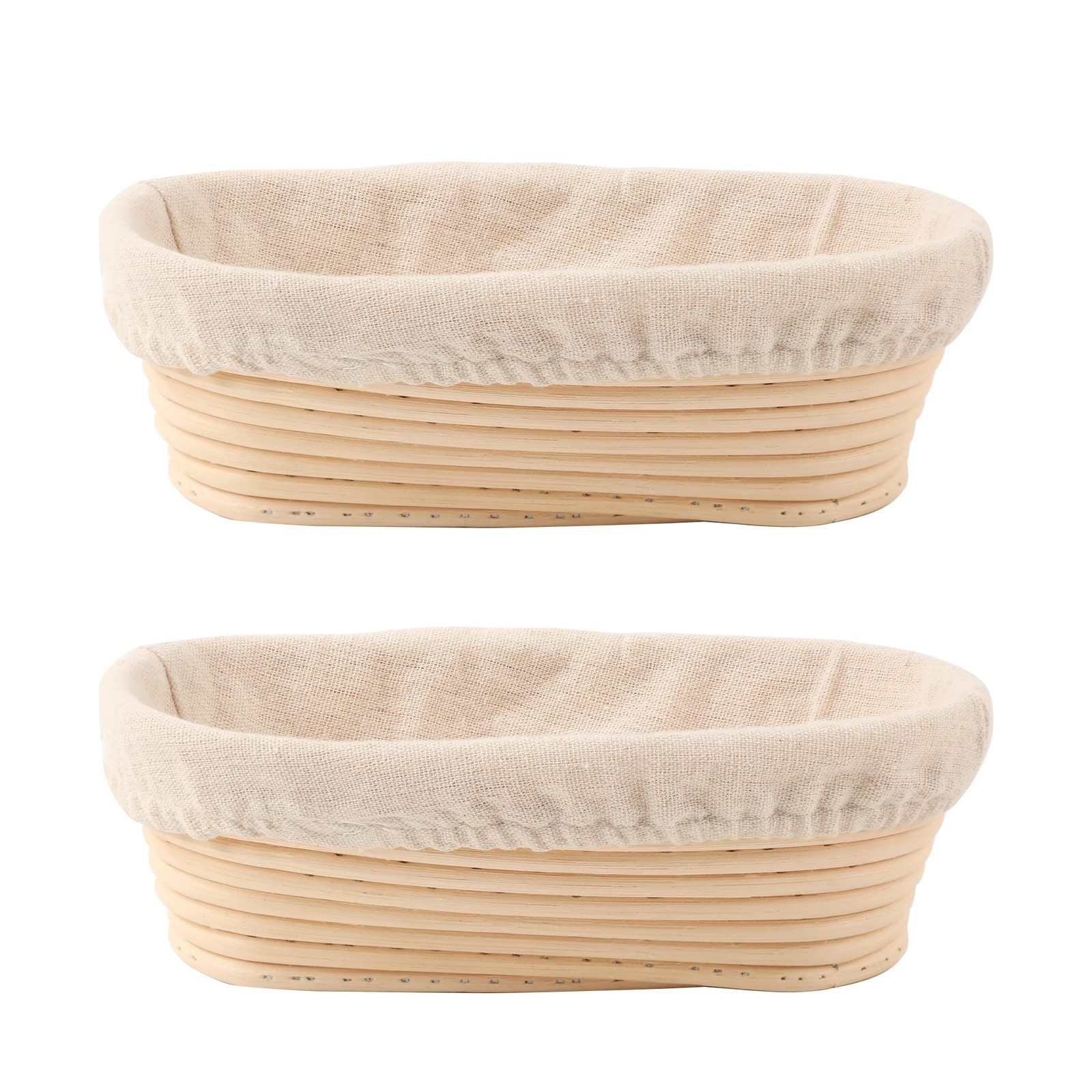 DOYOLLA Bread Proofing Baskets Set of 2 10 inch Oval Shaped 10 inch, Beige