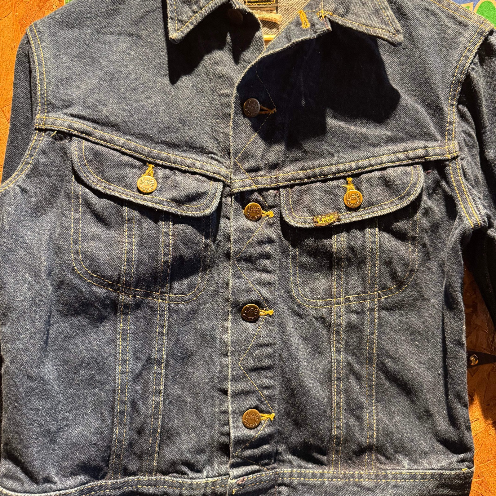 Vintage 70s Lee Denim Jean Trucker Jacket: Youth XL