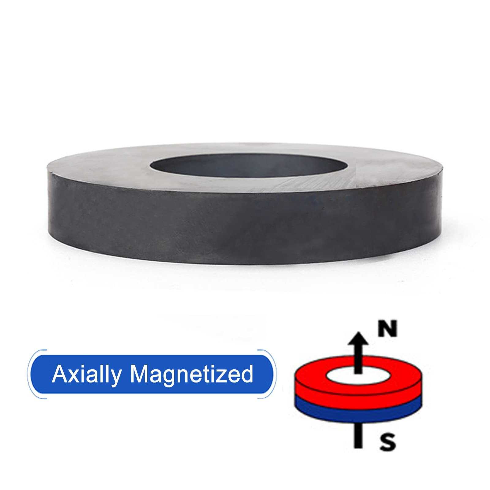 Ferrite Ring Large Magnet,4.72In Dia Big Round Ceramic Disc Heavy Duty…