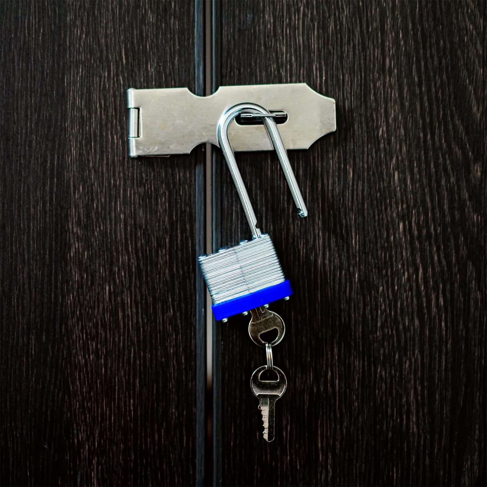 4 Pack Outdoor Padlocks with Keys Long Shackle Keyed Alike Blue