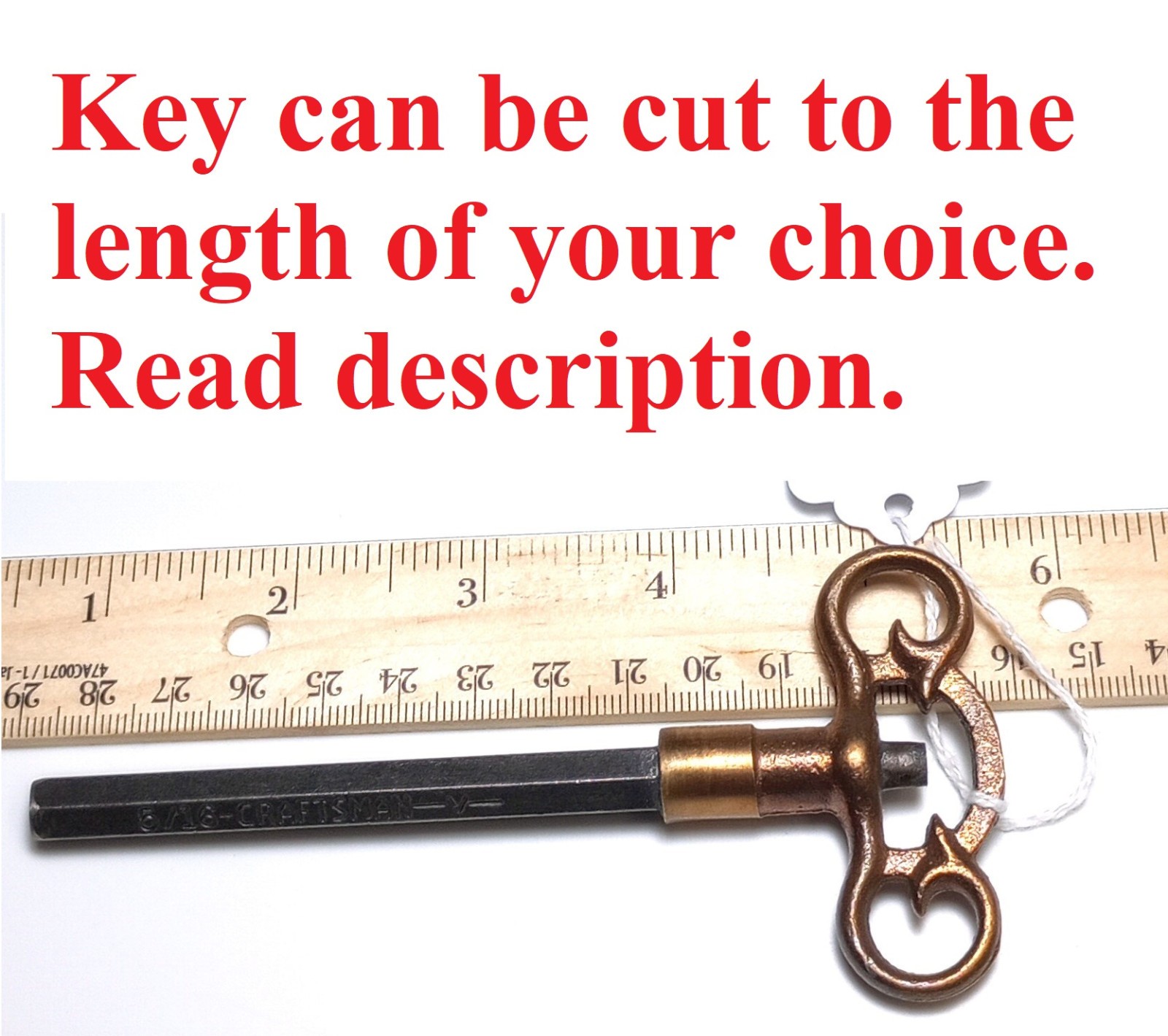 Longer* Brass and Steel Pocket* Casket Key / Coffin Key