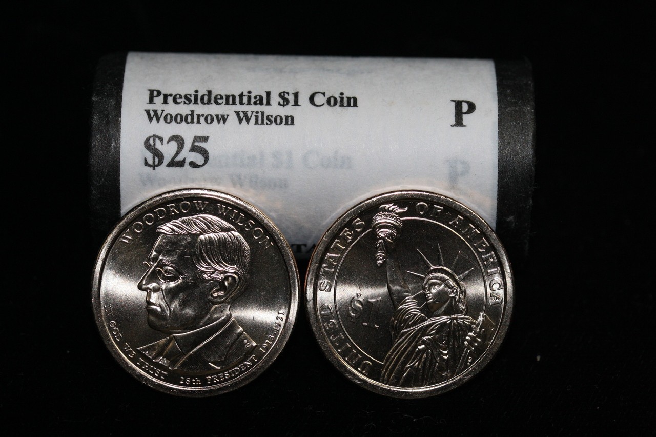 Presidential Dollar: Woodrow Wilson (28th President) “P” MINT ROLL