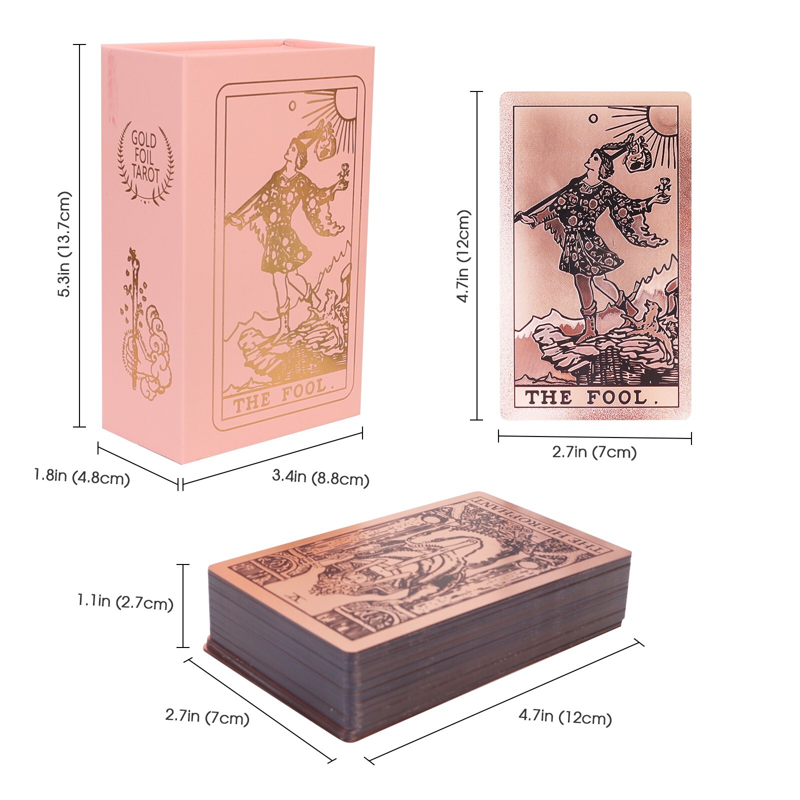 Luxury Classic Tarot 78 Card Waterproof Wrinkle Resistant Gold Foil Magnetic Box