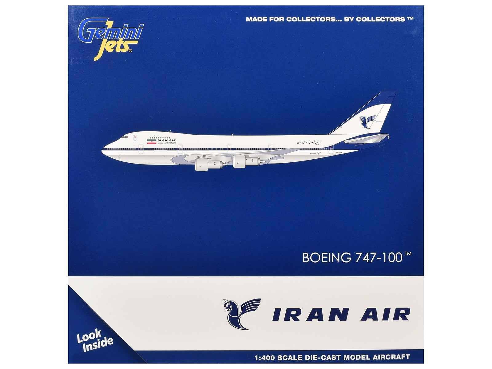 Boeing 747-100 Commercial Aircraft “Iran Air” (EP-IAM) White with Blue Stripes 1