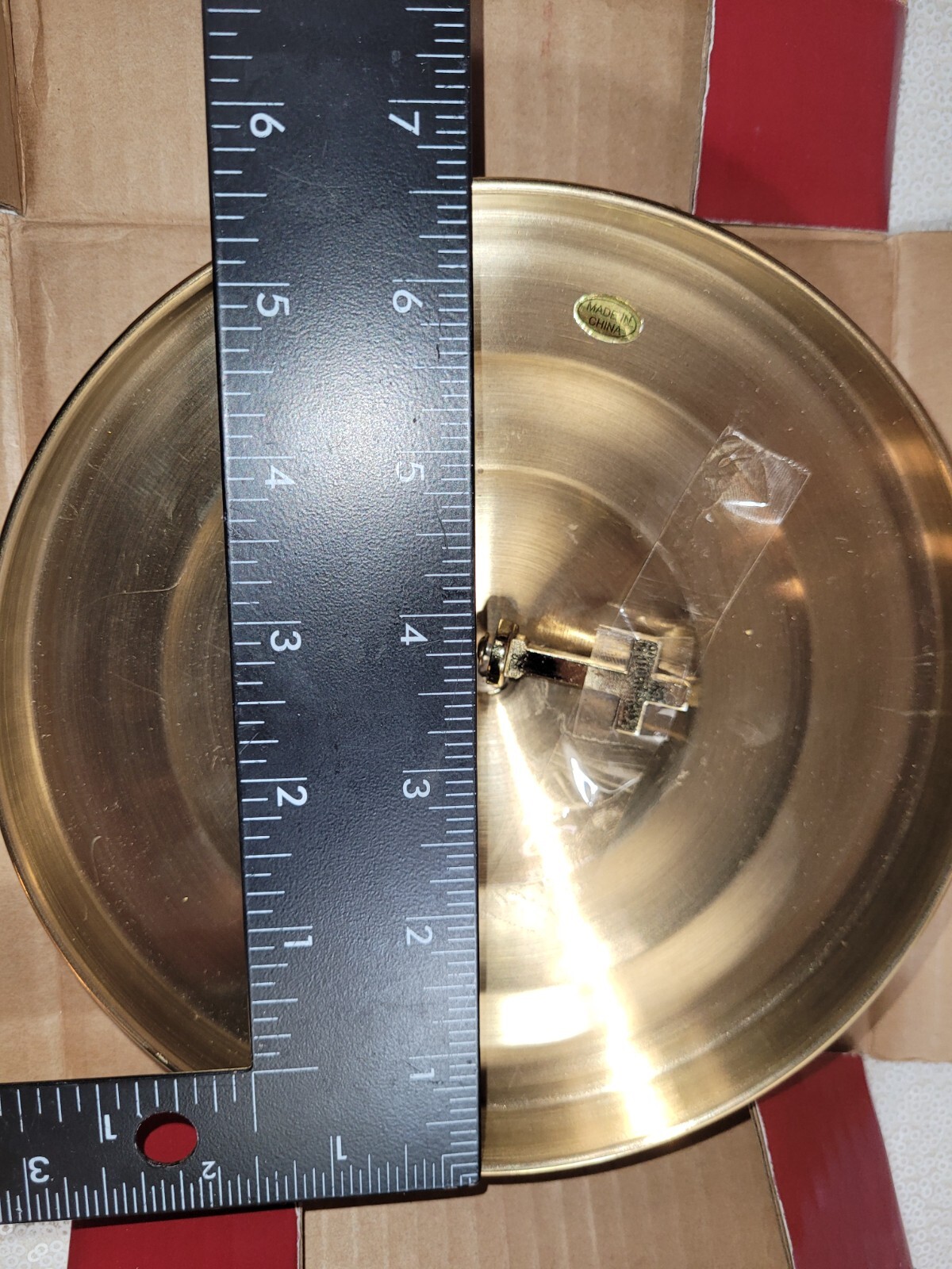 Brass colored, Stainless Steel Bread Plate or Tray Cover RememberanceWare Church