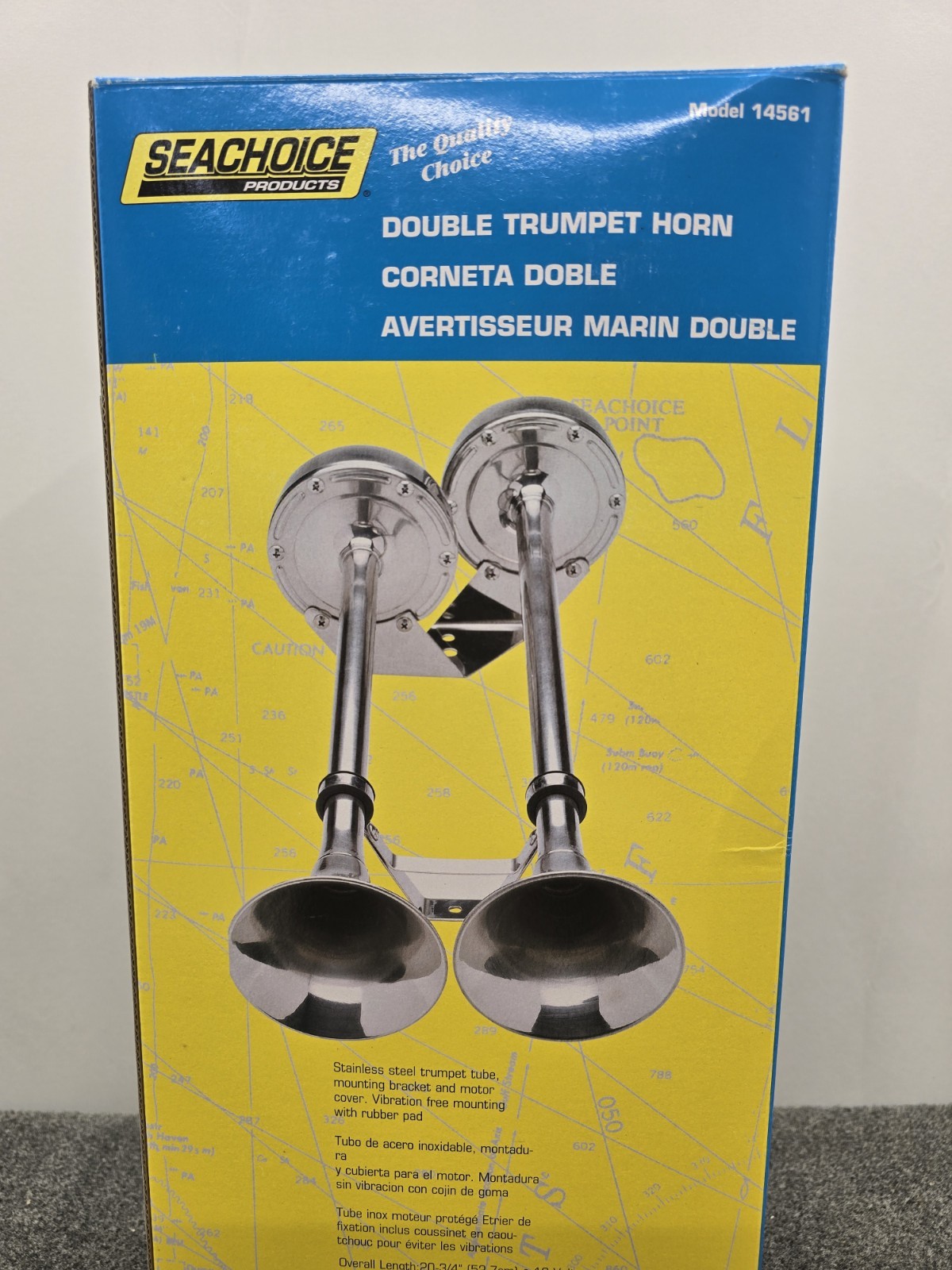 Seachoice 14561 Stainless Steel Dual Trumpet Horn Vibration-Free Mounting Pad