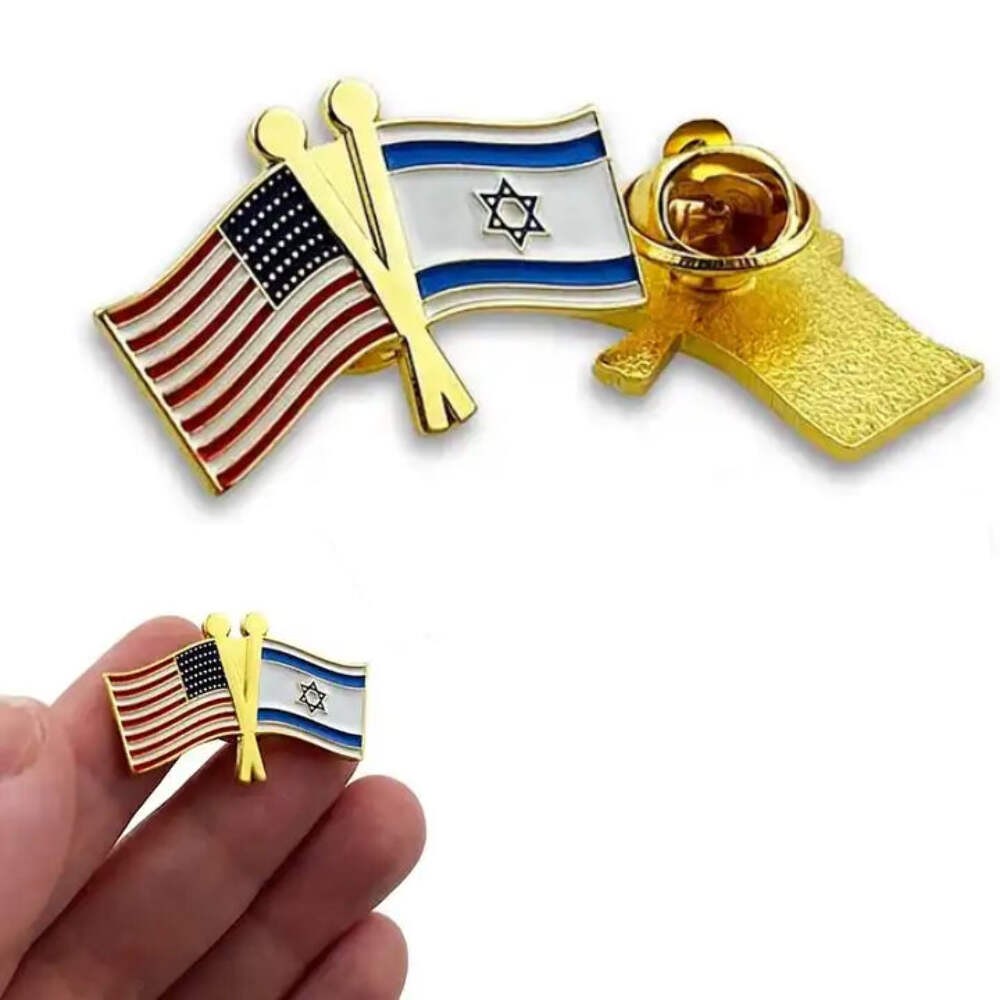 U.S. American Flag and Israeli Flag of Israel Lapel Pin FREE USA SHIPPING SHIPS