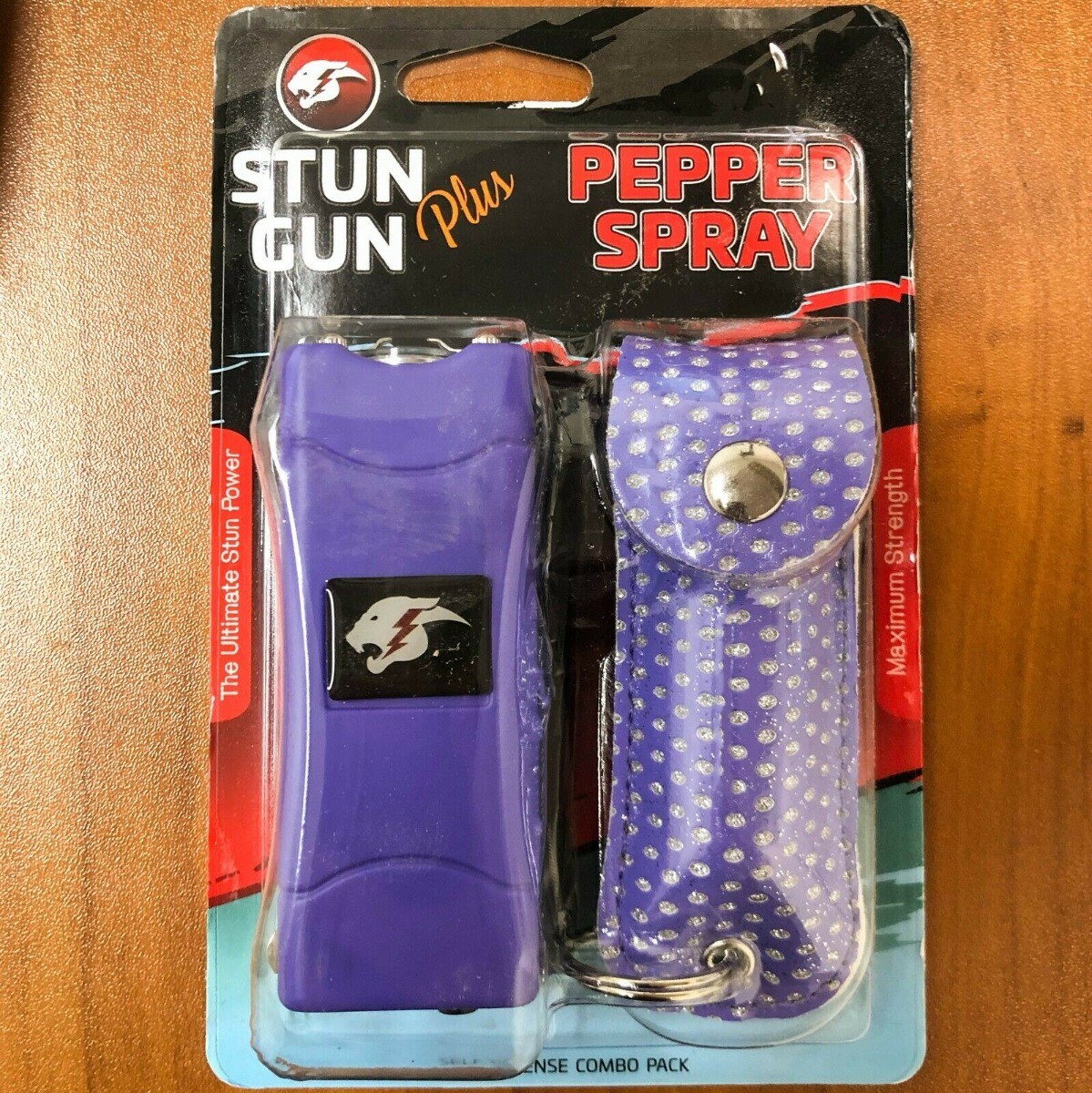 Rechargeable Stun Gun+Spray with LED Light – Free Holster Combo Gift Set