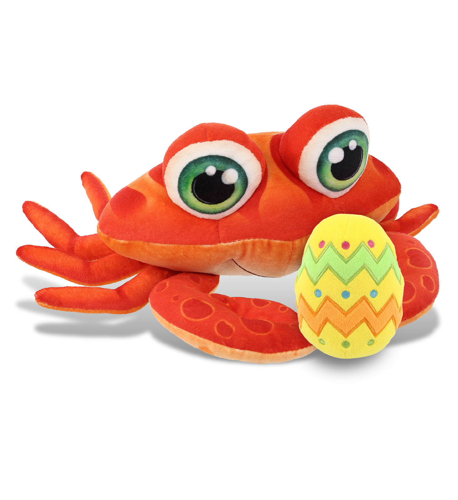 DolliBu Plush Buddies Red Crab with Yellow Easter Egg Plush Toy – 10 Inches