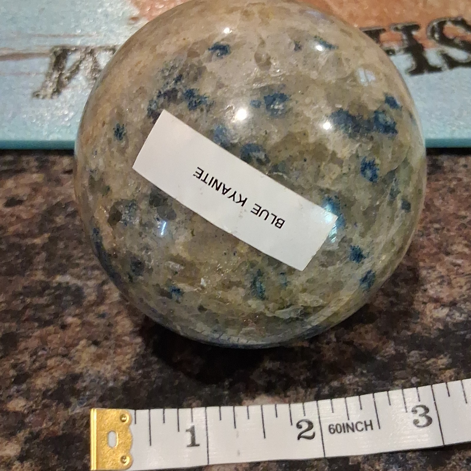 Blue Kyanite Crystal Healing Sphere Ball Polished Blue Kyanite Crystal Sphere
