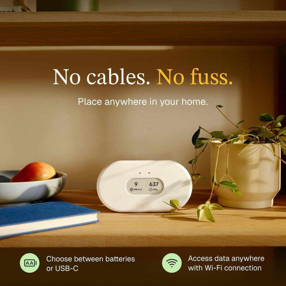 Airthings 2960 View Plus – Battery Powered Radon & Air Quality Monitor (PM, CO2,