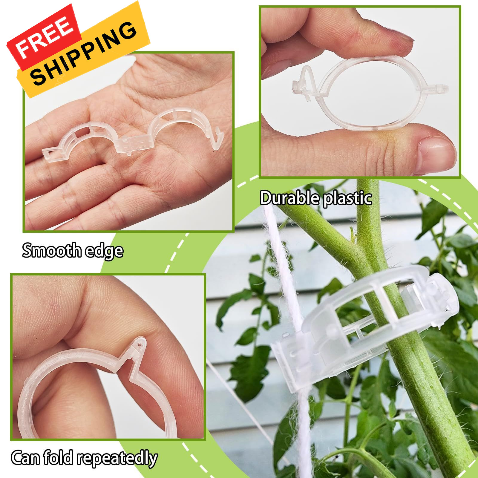 OJYUDD 130 Pcs Tomato Hooks with String,Tomato Holder 32.8ft…