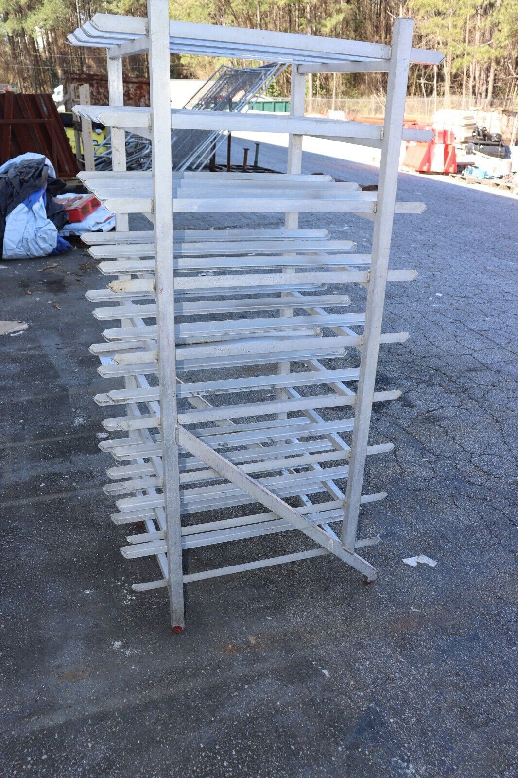 Restaurant Can Rack #10 Can Storage Commercial Rack, Aluminum, Used