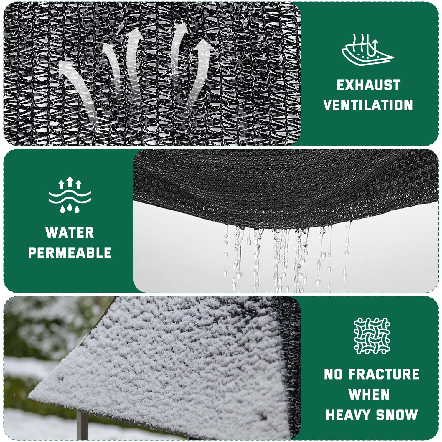 Kesfitt 70% Shade Cloth 10×20 ft, Breathable HDPE Mesh Sun 10ftx20ft, Black