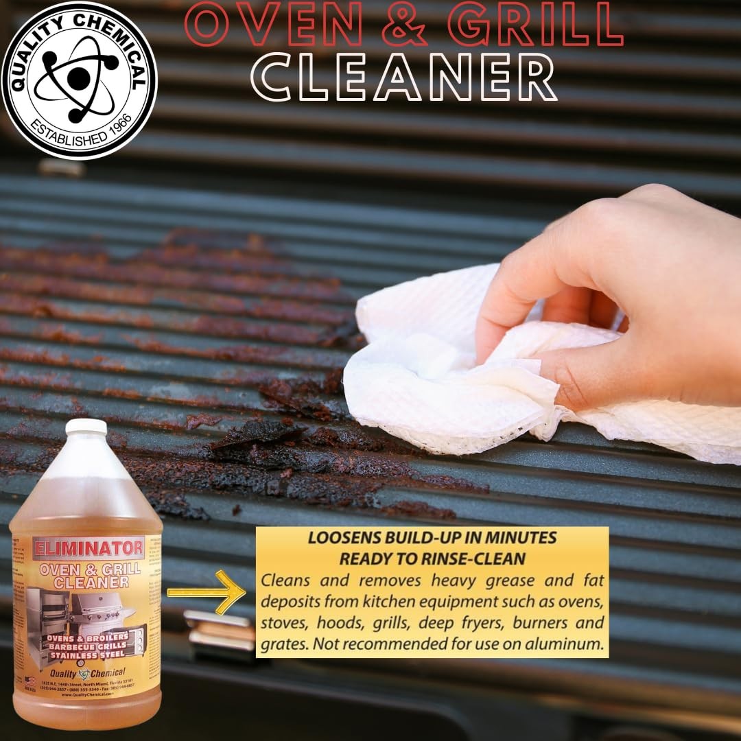 Quality Chemical Oven & Grill Cleaner – 128 Fl Oz (Pack of 1), Yellow
